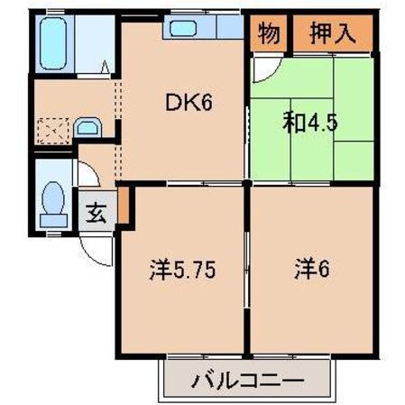 八幡前駅 徒歩13分 2階の物件間取画像